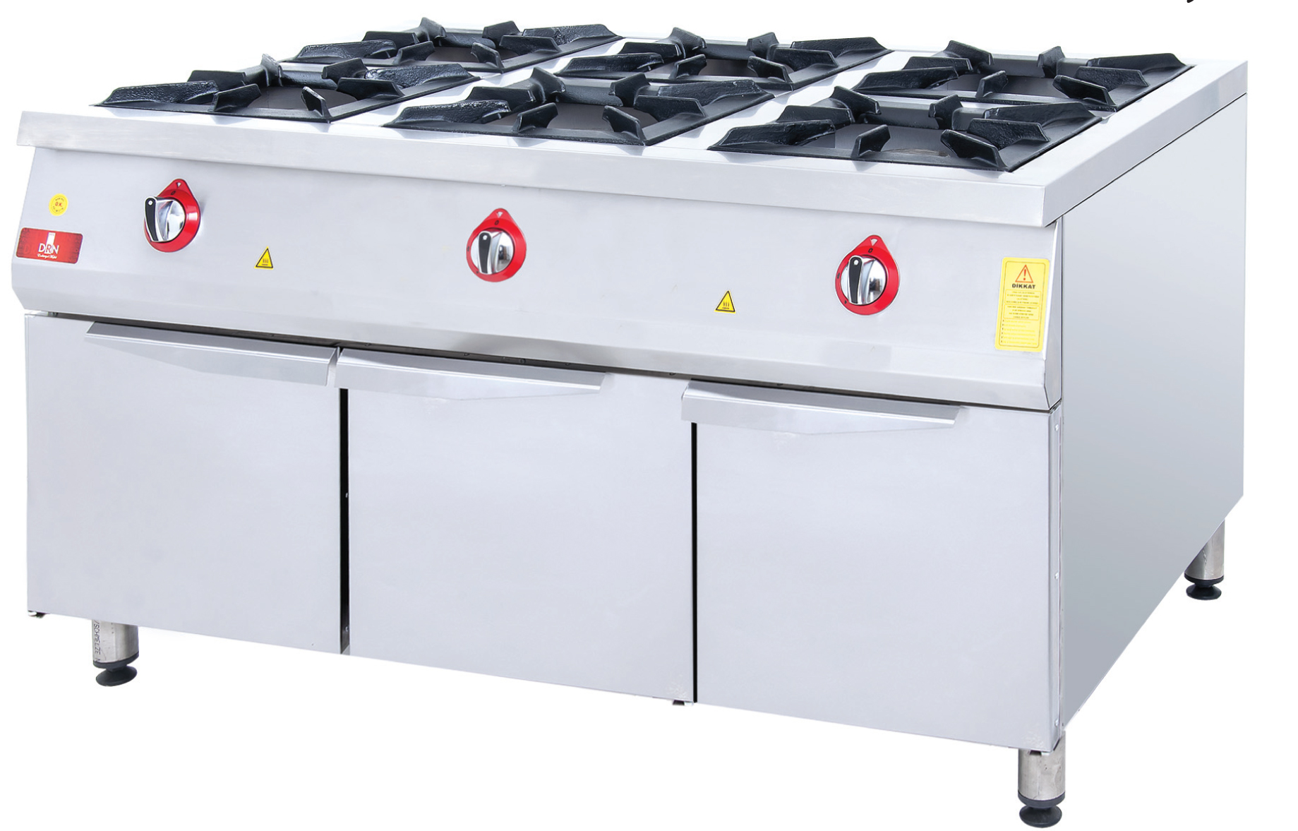 Range and Cabinet - 6 Burners - 150x100 - Gas