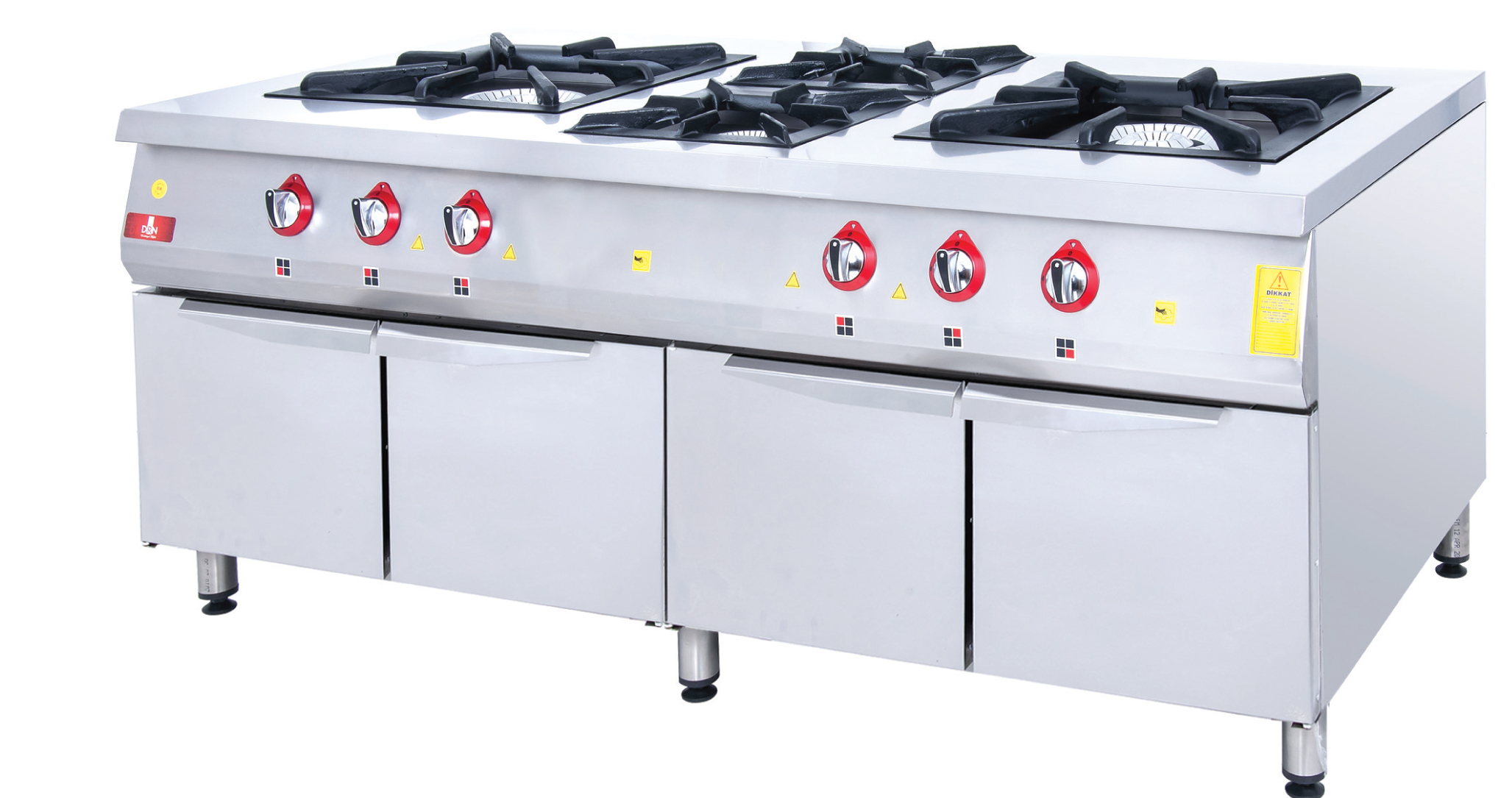 Range and Cabinet - 6 Burners - 200x100 - Gas