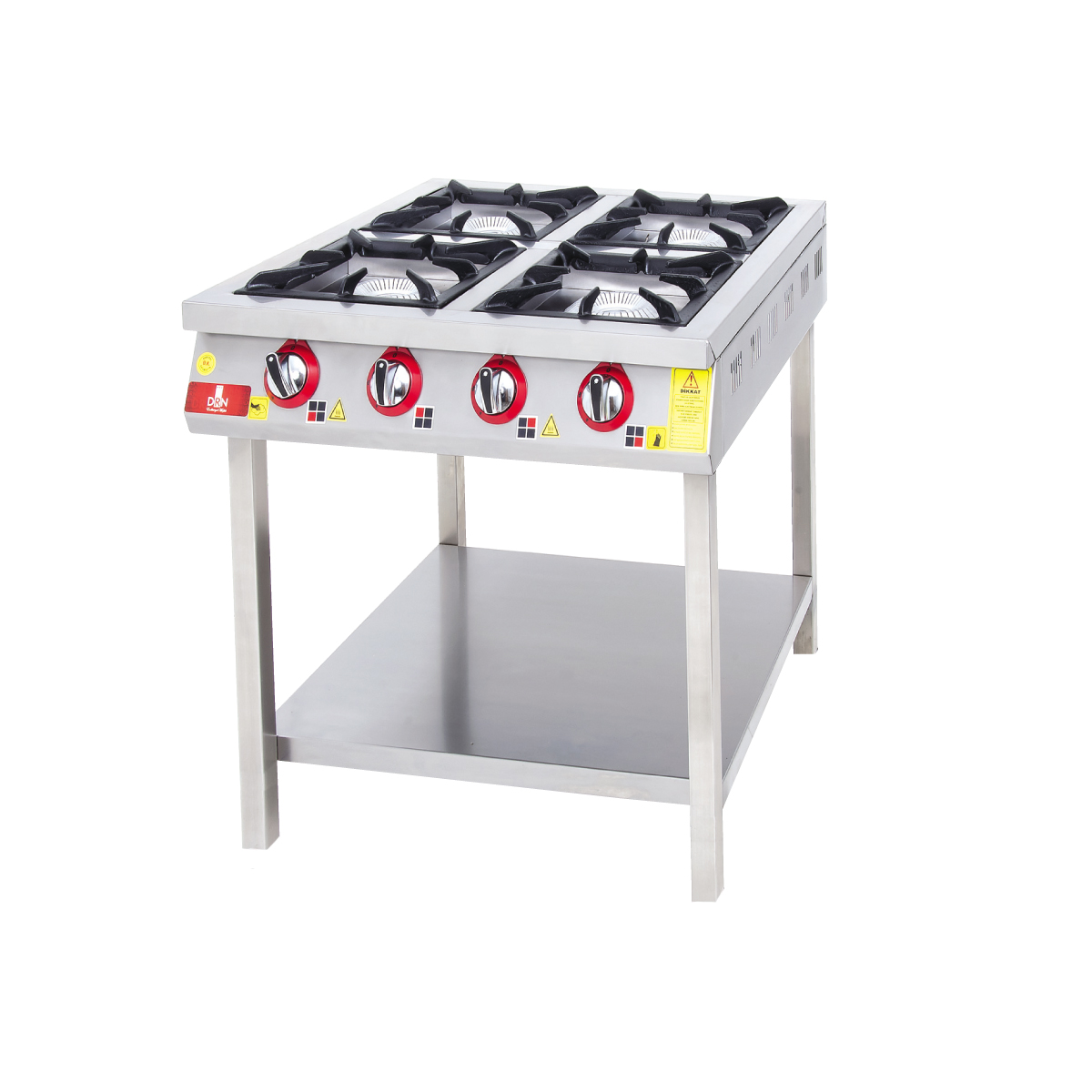 Range With Bottom Shelf 4 Burners - 80x90 - Gas