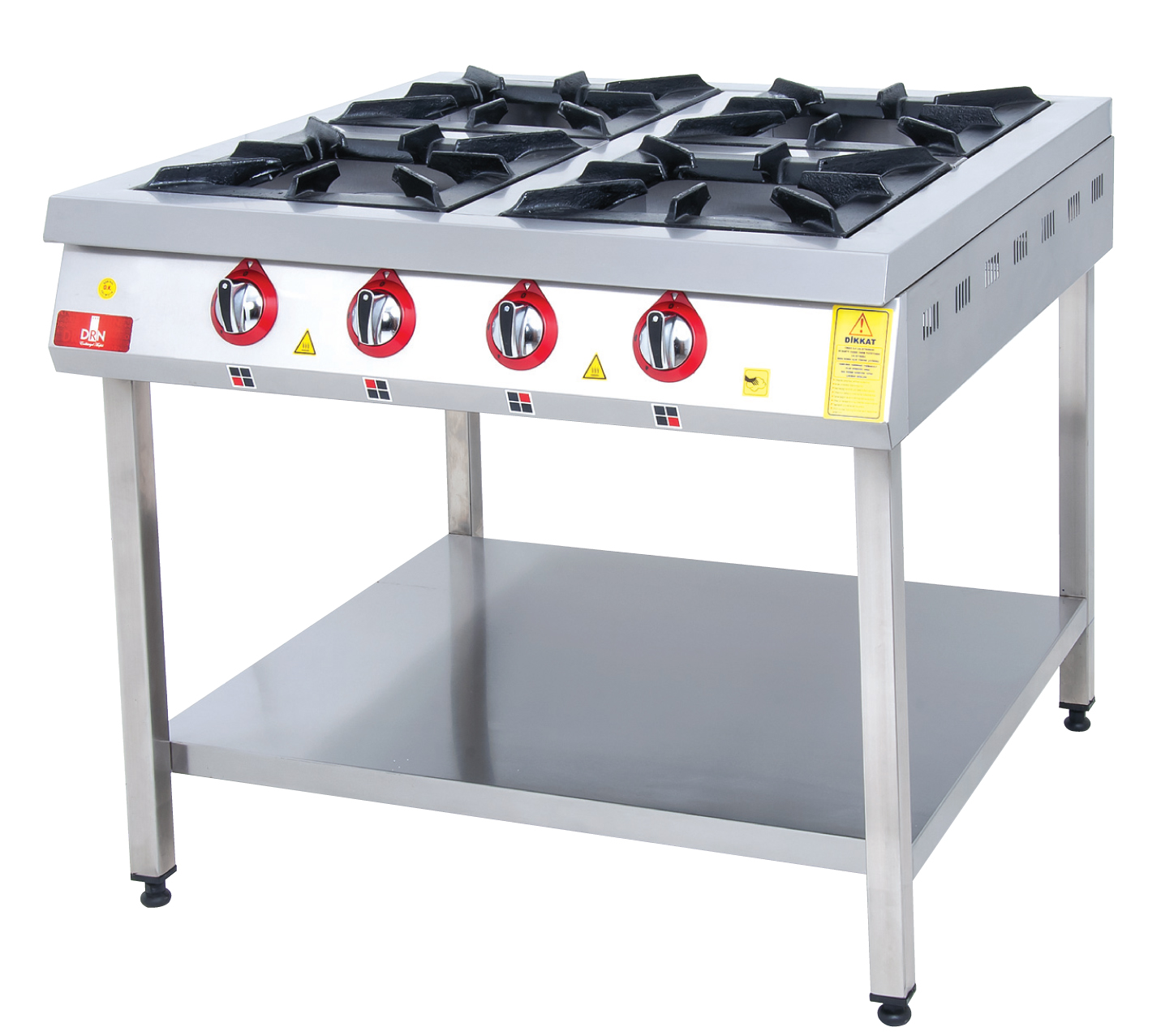 Range and Bottom-Shelf - 4 Burners - 100x100 - Gas