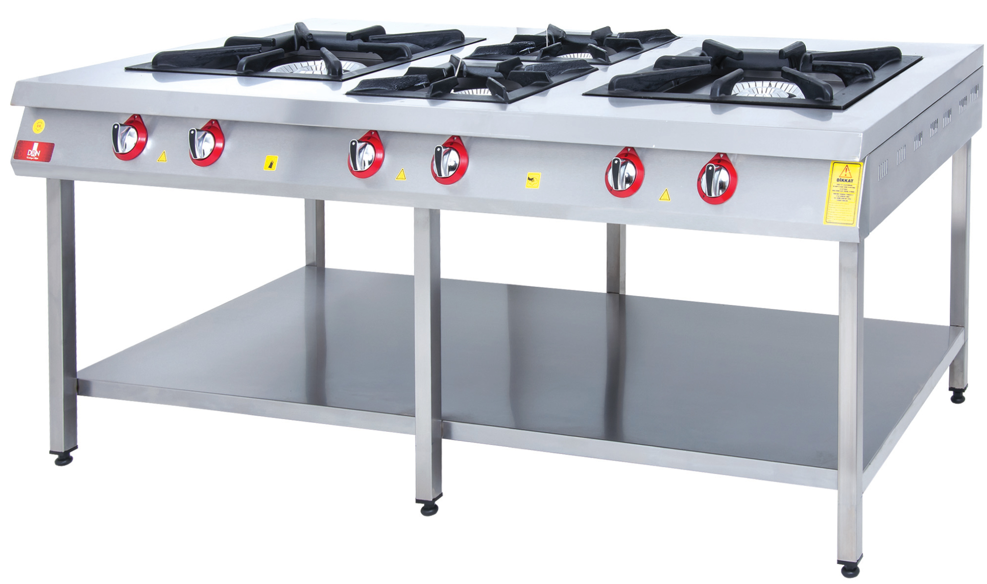 Range and Bottom-Shelf - 6 Burners - 200x100 - Gas