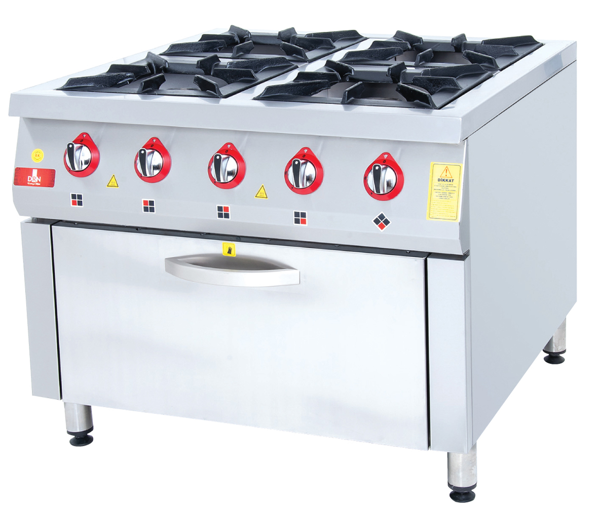 Range and Oven - 4 Burners - 100x100 - Gas