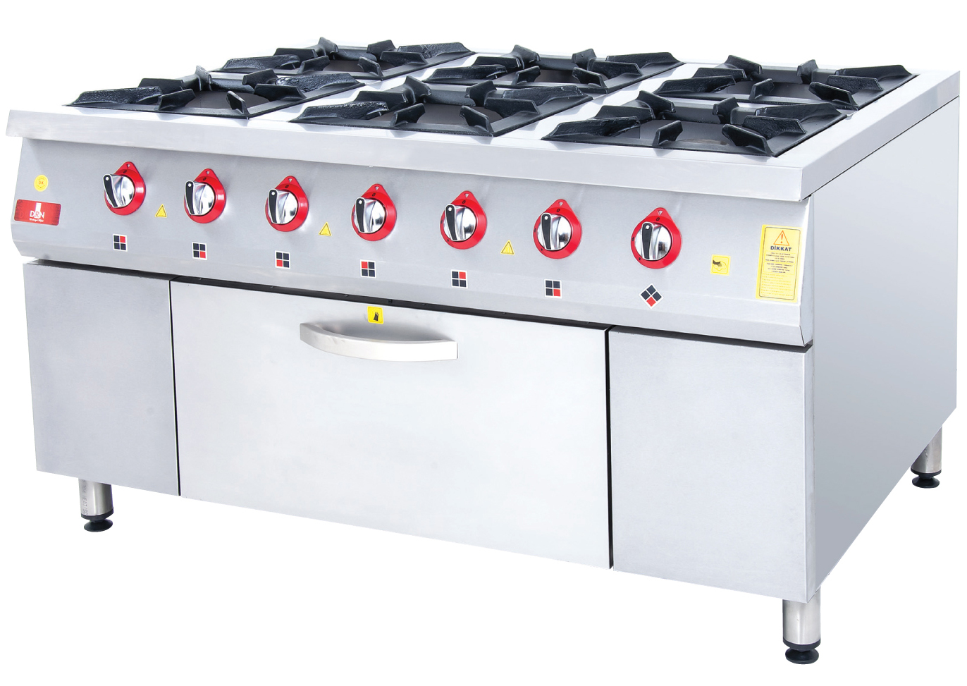 Range and Oven - 6 Burners - 150x100 - Gas