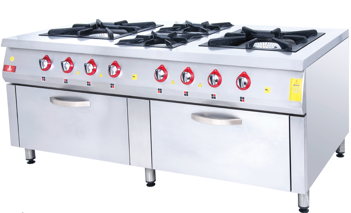 Range and Oven - 6 Burners - 200x100 - Gas