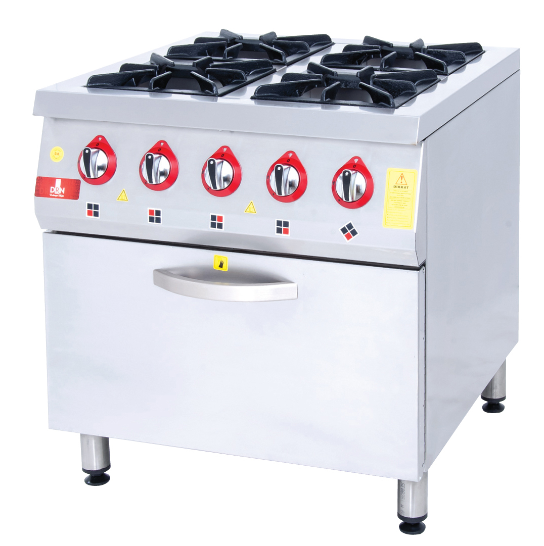 Range and Oven - 4 Burners - 80x80 - Gas