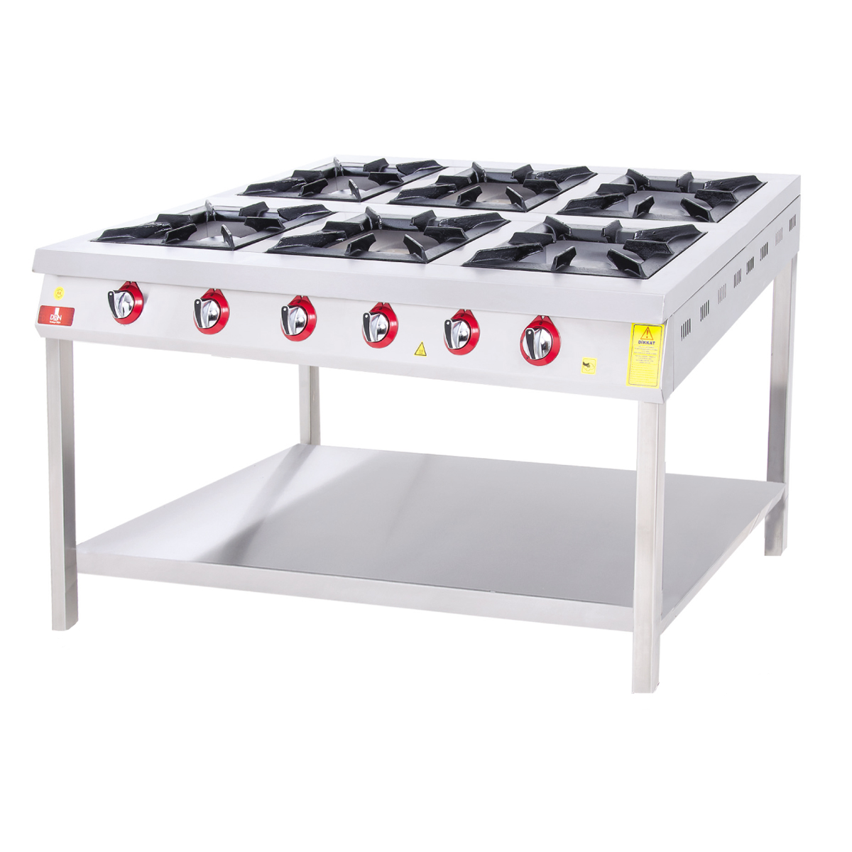 Range and Bottom-Shelf - 6 Burners - 130x80 - Gas