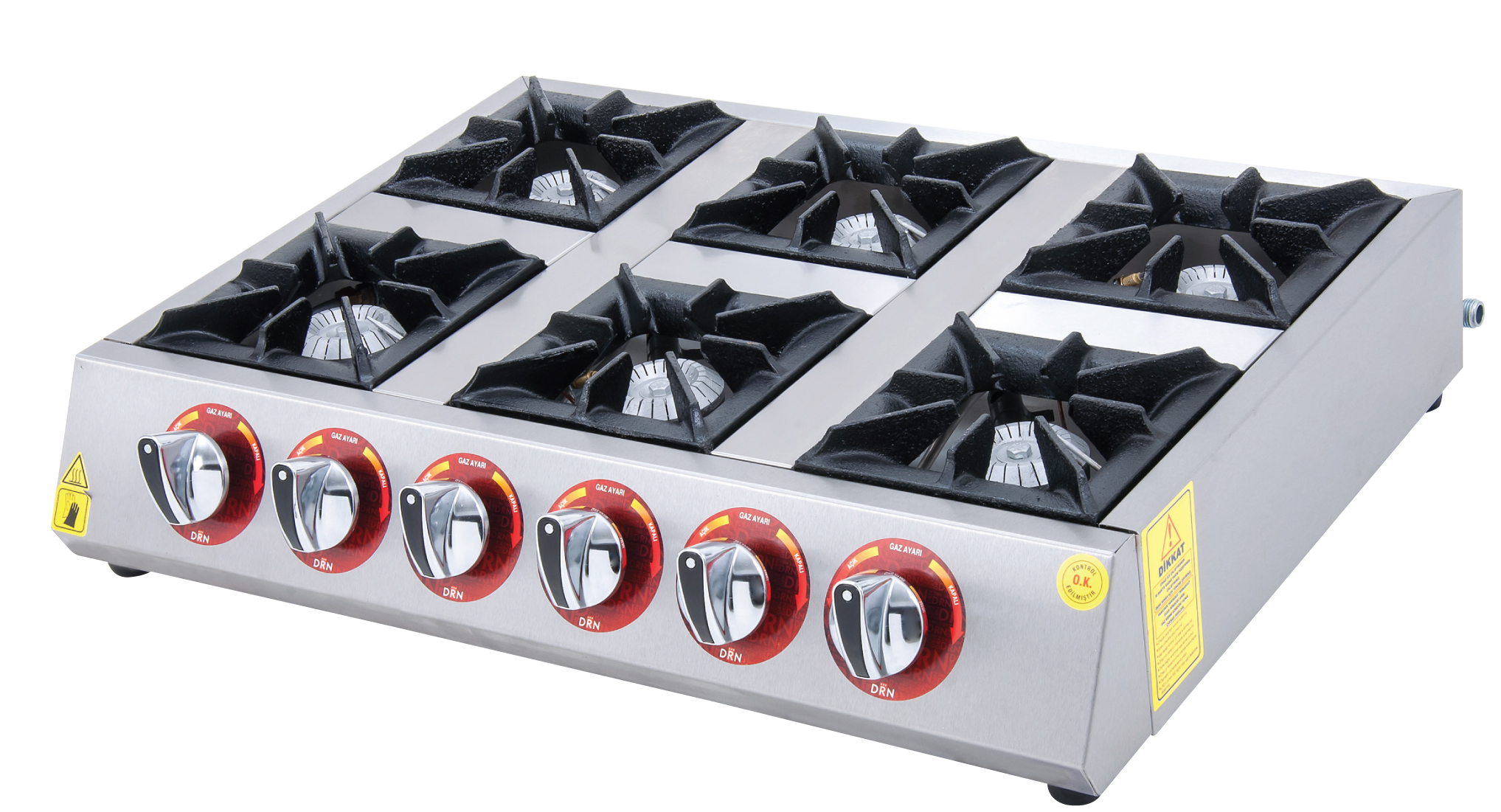 Mini Cooktop - 6 Burners - 75x50 - Gas